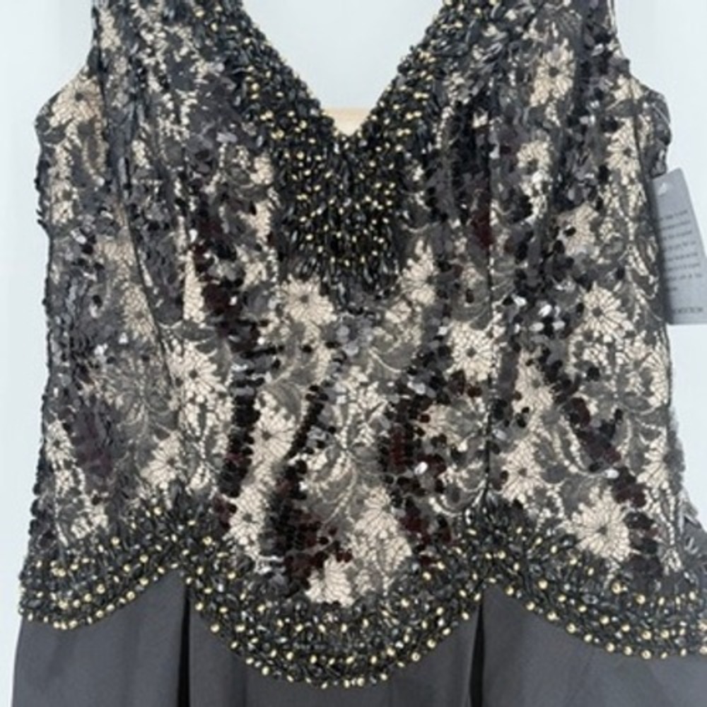 Mac Duggal 77181F Sleeveless Gown Black Lace Sequin Beaded Corset Back Dress 14W - Picture 9 of 15